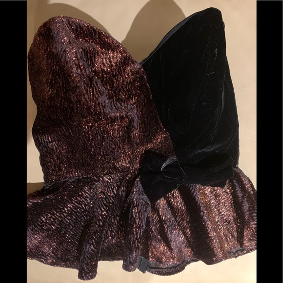 Vintage black velvet strapless top - Picture 4 of 9